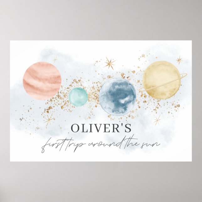 First Trip Around The Sun Banner Backdrop Poster (Front)