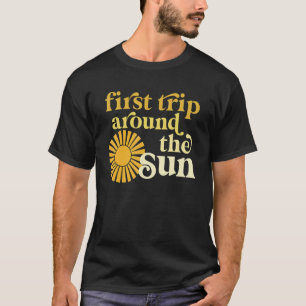 First Trip Around The Sun Birthday Boho Retro Groo T-Shirt