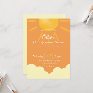 First Trip Around the Sun Birthday Invitation