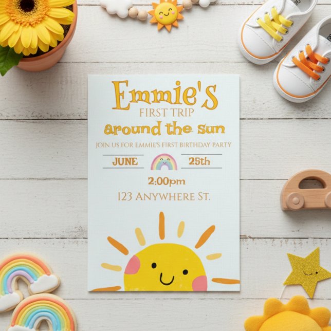 first trip around the sun birthday invitation (Creator Uploaded)