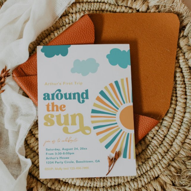 First Trip Around The Sun Birthday Invitation (Creator Uploaded)