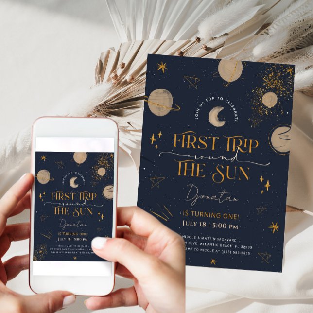 First Trip Around The Sun Birthday Invitation (Creator Uploaded)