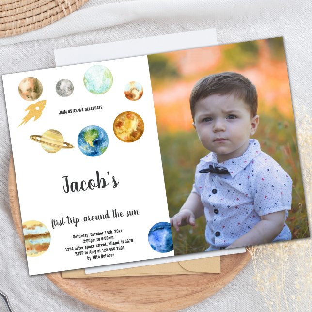 First Trip Around the Sun Birthday Invitation (First Trip around the sun Birthday Invitations pho)