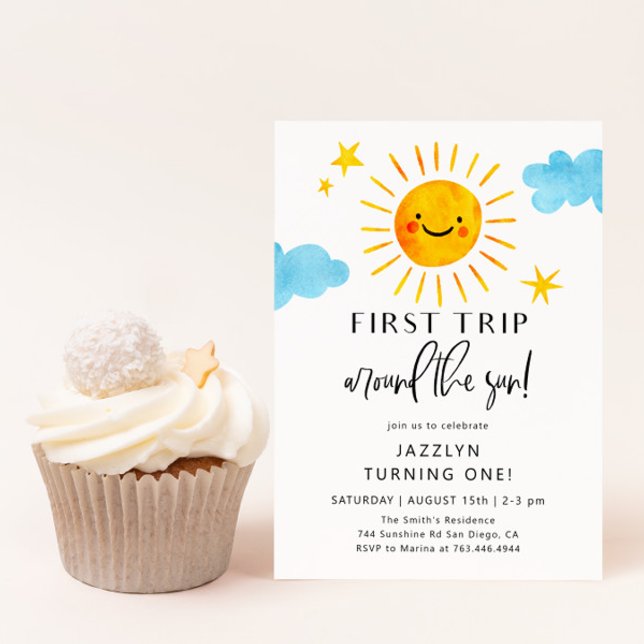 First Trip Around The Sun Birthday Invitation (Creator Uploaded)
