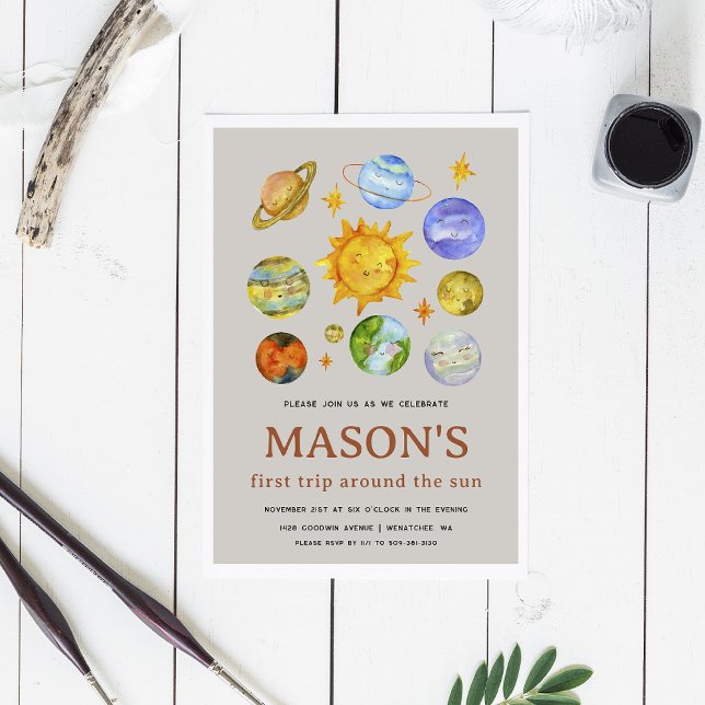 First Trip Around the Sun Birthday Invitation (Creator Uploaded)