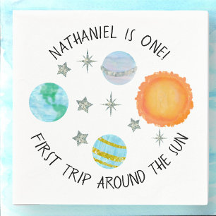 First Trip Around The Sun Birthday Paper Napkins