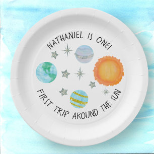 First Trip Around The Sun Birthday Paper Plate