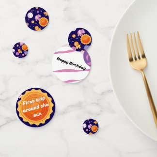 First trip around the sun birthday party decor confetti