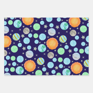 First Trip Around The Sun Birthday Party Decor Wrapping Paper Sheet