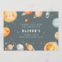 First Trip Around the Sun Birthday Thank You Card