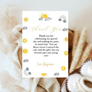 First Trip Around The Sun Birthday Thank you Card