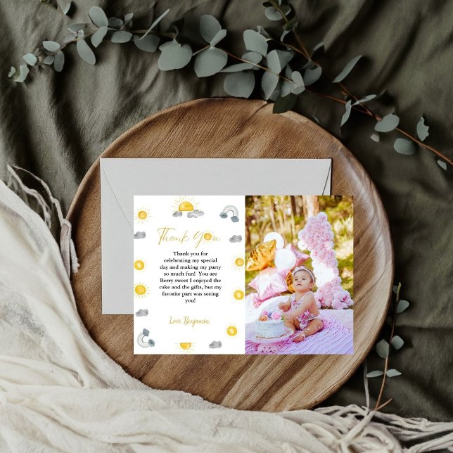 First Trip Around The Sun Birthday Thank you Card (Creator Uploaded)