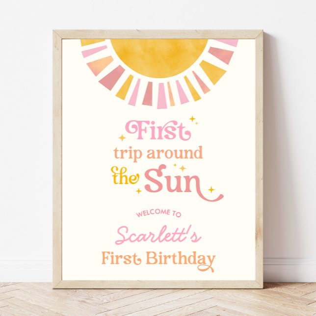 First Trip Around the Sun Birthday Welcome Sign (Creator Uploaded)