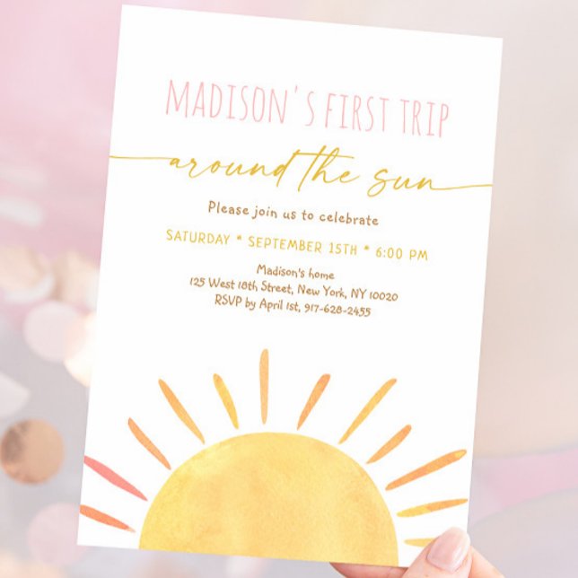 First Trip Around The Sun Boho Birthday Invitation (Creator Uploaded)