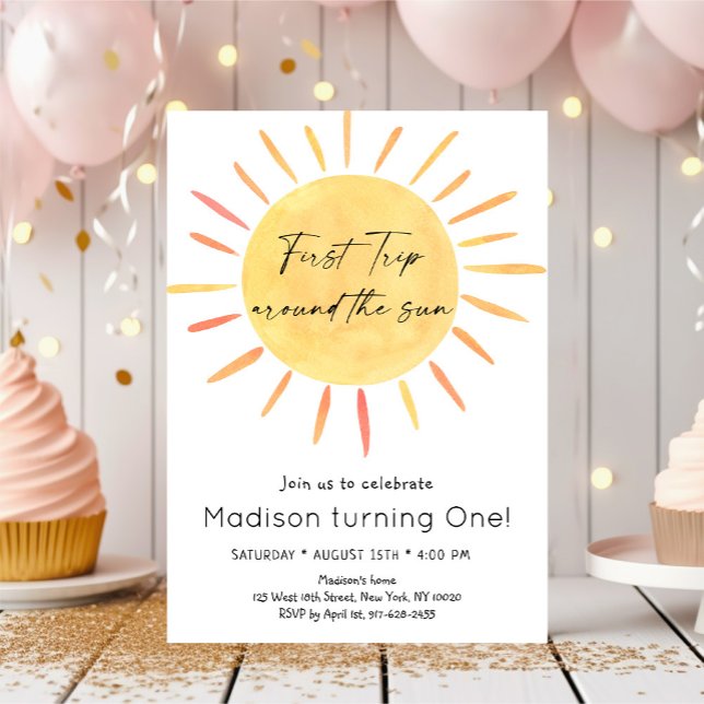 First Trip Around The Sun Boho Birthday Invitation (Creator Uploaded)