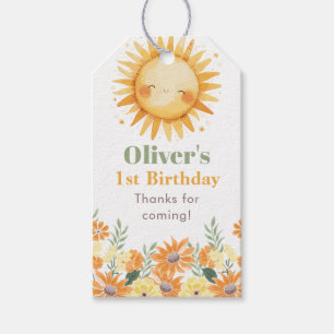 First Trip Around the Sun Boho Floral Gift Tags
