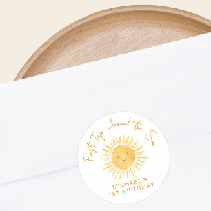 First Trip Around The Sun Boy's Birthday Classic Round Sticker