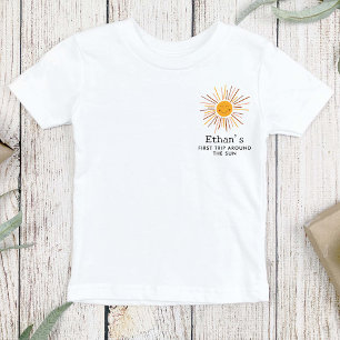 First Trip Around The Sun Custom 1st Birthday Boho Baby T-Shirt