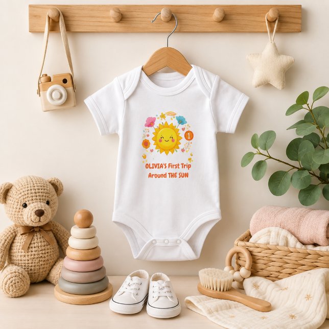 First trip around the sun/customised  baby bodysuit (Creator Uploaded)