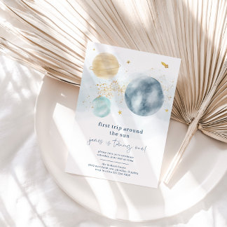 First Trip Around The Sun - First Birthday Invite