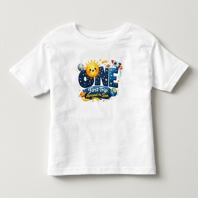 First Trip Around the Sun First Birthday Toddler T-Shirt (Front)