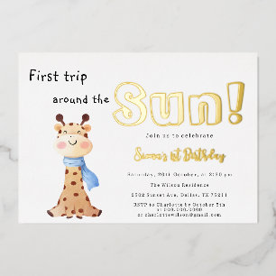 First Trip Around The Sun Giraffe 1st Birthday