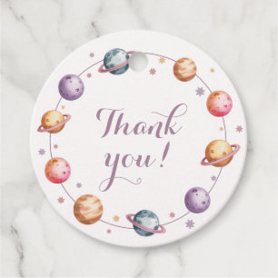 First Trip Around the Sun Girl Birthday Thank You Favour Tags