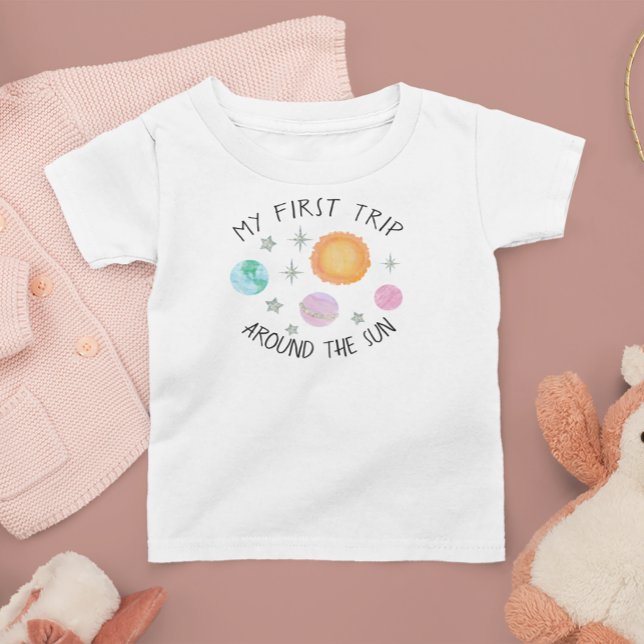 First Trip Around The Sun Girl's 1st birthday Baby T-Shirt (Creator Uploaded)