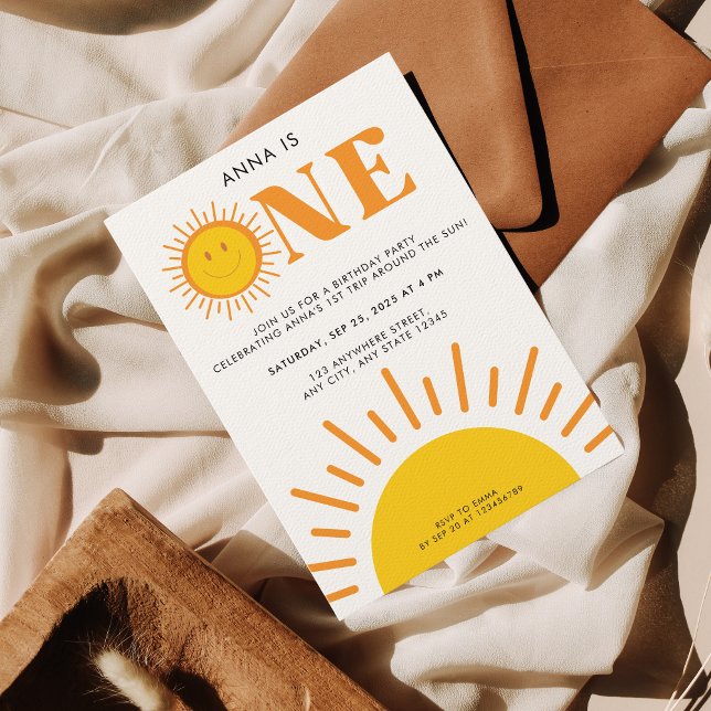 First trip around the Sun Girl's 1st birthday Invitation (Creator Uploaded)