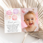 First Trip Around The Sun Girls 1st Birthday Photo Thank You Card<br><div class="desc">First Trip Around the Sun Girl's 1st Birthday Flat Thank You Card with photo. The perfect thank you card for your little girls Planet/ Space themed Themed 1st Birthday Party. Matching items available. Contact us if you need any help finding matching items.</div>