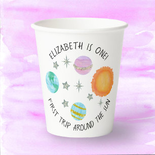 First Trip Around The Sun Girl's Birthday  Paper Cups
