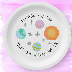 First Trip Around The Sun Girl's Birthday Plates