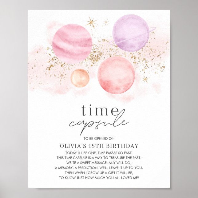 First Trip Around The Sun Girls Time Capsule Poster (Front)