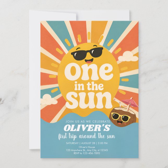 First Trip Around the Sun Invitation (Front)