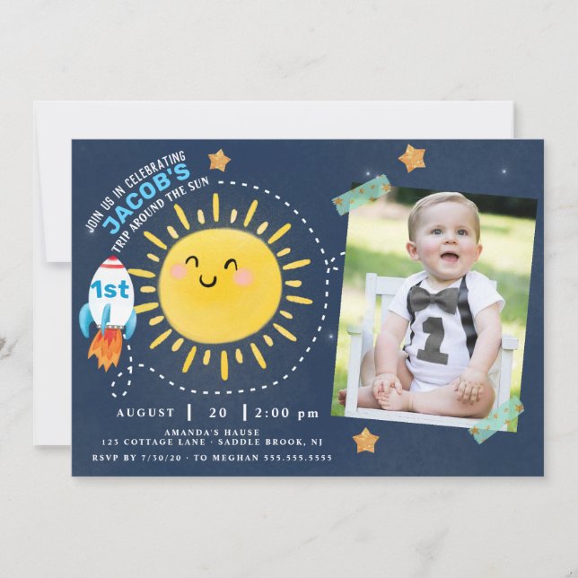 First trip around the sun invitation (Front)