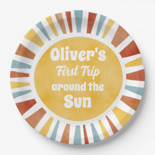 First Trip Around The Sun Invitation Paper Plate