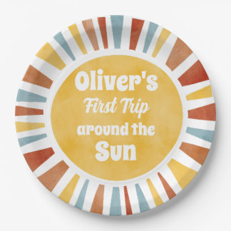 First Trip Around The Sun Invitation Paper Plate