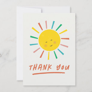 First Trip Around the Sun Kids Birthday Thank You Card