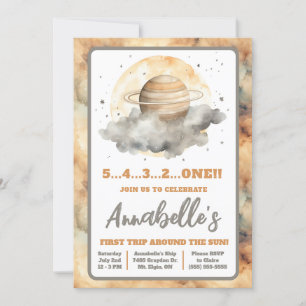 First Trip Around the Sun, Kids' Space Birthday Invitation