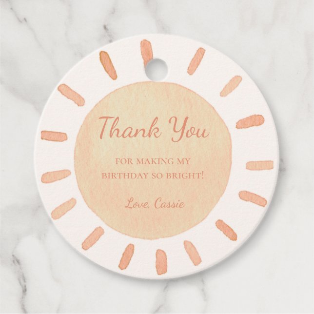 First Trip Around The Sun Party Favour Tag (Front)