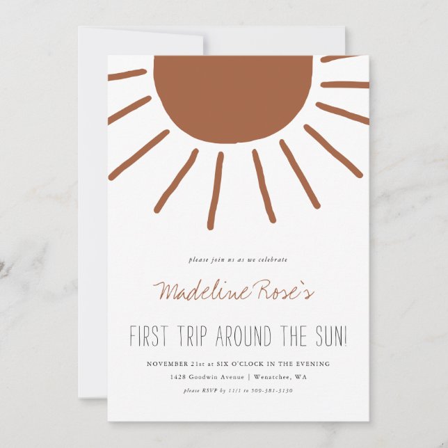 First Trip Around The Sun | Photo Birthday Invitation (Front)