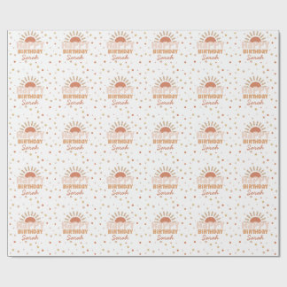 First Trip Around The Sun Retro Groovy Birthday Wrapping Paper