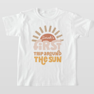First Trip Around The Sun Retro Kids 1st Birthday T-Shirt