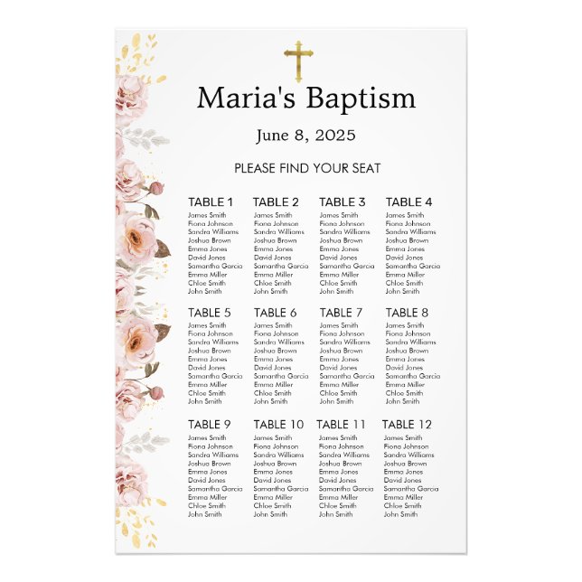 First Trip Around The Sun Seating Chart Photo Prin Print (Front)