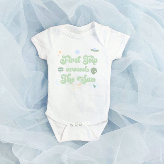 First Trip Around The Sun Space 1st Birthday Baby  Bodysuit (Creator Uploaded)