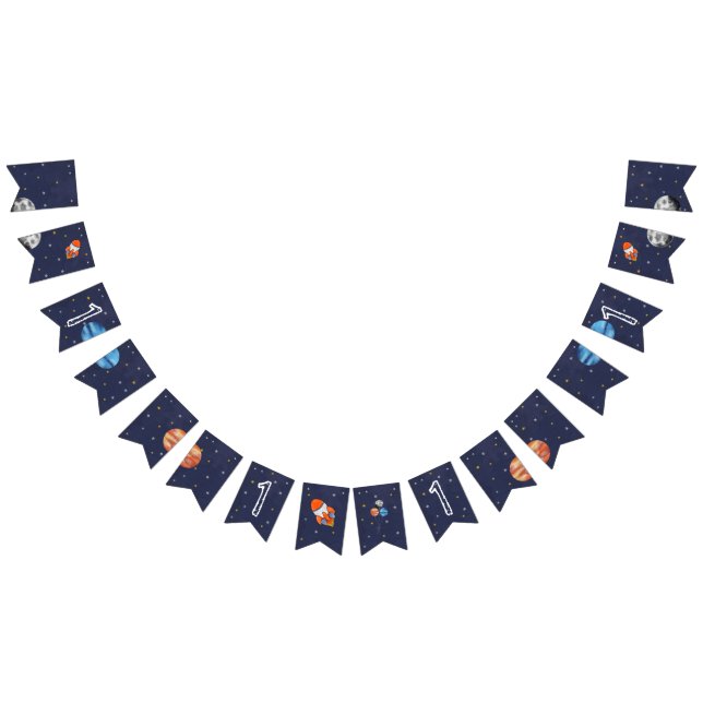 First Trip Around the Sun Space 1st Birthday  Bunting (All)