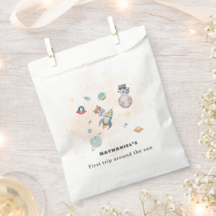 First Trip Around the Sun space animals Birthday Favour Bags