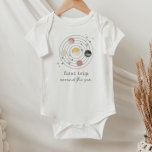 First Trip Around The Sun Space Baby Bodysuit<br><div class="desc">Celebrate your little one's first birthday with this 'First trip around the sun' design,  featuring different planets and star elements. You can edit the colour of 2 of the planets,  plus the star elements.</div>