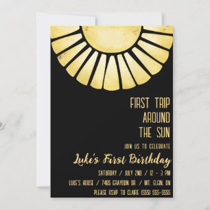 First Trip Around the Sun, Sunray 1st Birthday Invitation