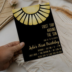 First Trip Around the Sun, Sunray 1st Birthday Invitation